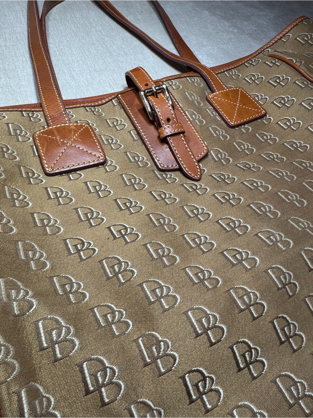 Vintage Dooney & Burke Monogrammed Tote - Picture 3 of 12